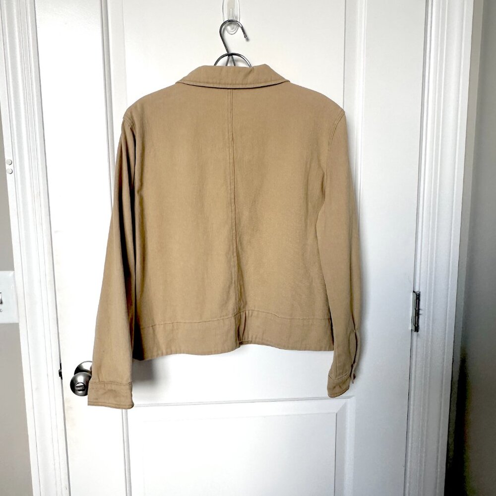 West of Melrose Shacket Tan Women Size Large Long Sleeved - Picture 3 of 7